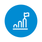 HR Piktogramm von SALESIANER zeigt den Benefit „Wirtschaftlich Zukunftssicher“ - Symbol für die wirtschaftliche Stabilität und langfristige Sicherheit des Unternehmens