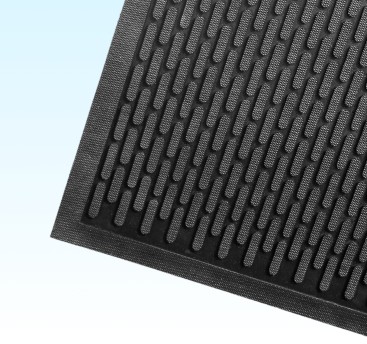 SALESIANER Allround Stripe Matte in Schwarz, robuste Gummimatte für Innen- und Außenbereiche, öl-, fett- und lösungsmittelresistent, mit Antistatikschutz