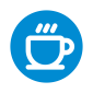 HR Piktogramm von SALESIANER zeigt den Benefit „Kaffee und Tee“ - Symbol für kostenfreie Getränkeangebote für Mitarbeiter