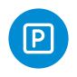 HR Piktogramm von SALESIANER zeigt den Benefit „Parkplatz“ - Symbol für Parkplätze am Firmengelände für MitarbeiterInnen