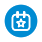 HR Piktogramm von SALESIANER zeigt den Benefit „Firmenevents“ - Symbol für regelmäßige Unternehmensveranstaltungen zur Förderung des Teamgeists und der MitarbeiterInnenbindung