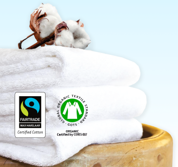 Hochwertige Bio-Fairtrade-Frottewäsche von SALESIANER für Hotels und Spas