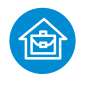 HR Piktogramm von SALESIANER zeigt den Benefit „Home Office“ - Symbol für flexible Arbeitsmöglichkeiten und Telearbeit für Mitarbeiter