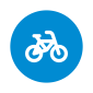 HR Piktogramm von SALESIANER zeigt den Benefit „Fahrrad“ - Symbol für das Angebot, private Fahrräder zu günstigen Konditionen für MitarbeiterInnen zu leasen