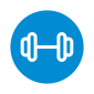 HR Piktogramm von SALESIANER zeigt den Benefit "Gym" - Symbol für Fitness- und Sportangebote für Mitarbeiter