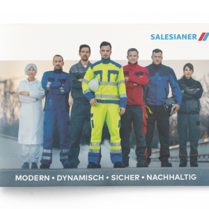 Folder: Hochwertige Arbeitsbekleidung von SALESIANER für verschiedene Branchen